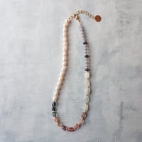 London blue topaz × mix stones necklace- N119