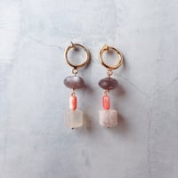 Cherry Blossom Agate × mix stones  earring − E230
