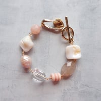 （再販）Mix Stones Bracelet  Pink beige B16