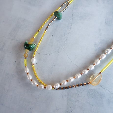 MIX beads NC - yellow - N107（1点もの）
