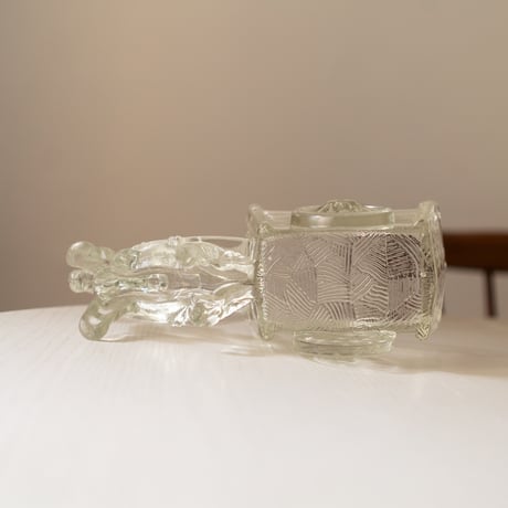 Pressed Glass Horse and Cart Figurine, Scandinavia 1950s
