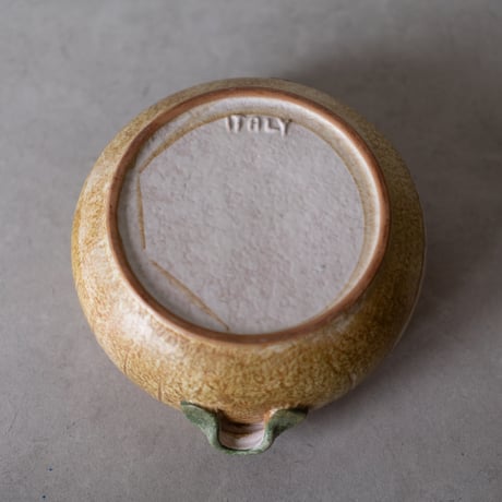 イタリア 1960s 花籠を抱く女性　陶器の小物入れ