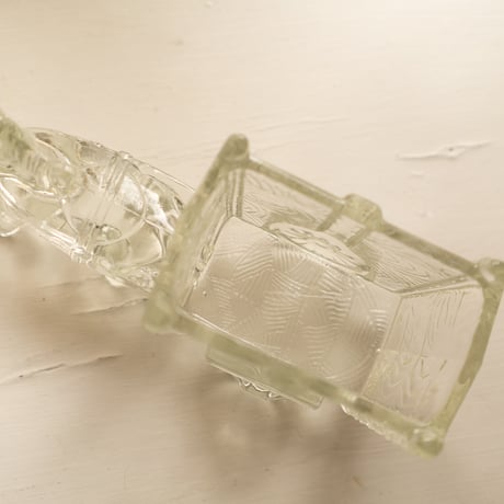 Pressed Glass Horse and Cart Figurine, Scandinavia 1950s