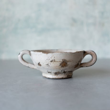 イタリア18世紀　鳥文の両手碗