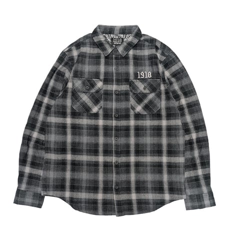 1910 9teenten アパレル ナインティーン テン シャツ 長袖　BURSLEM LS FLANNEL SHIRT （CHARCOAL）