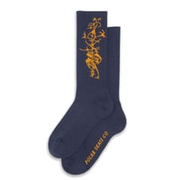 POLAR SKATE CO ソックス ポーラー メンズ　Rib Socks Long Tribal Socks（Navy/Yellow）