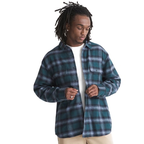 Vans シャツ 長袖 バンズ　LS LAWSON PLAID FLANNEL SHIRT  （OCEAN TEAL）