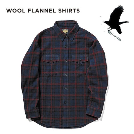 26-27 フランネルシャツ グリーンクロージング GREEN CLOTHING WOOL FLANNEL SHIRTS  (RED CHECK)  WOOL:70%