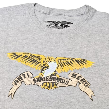 ANTIHERO SKATEBOARDS Tシャツ アンタイヒーロー 半袖　KENJI GOTO EAGLE TEE (HEATHER GREY)