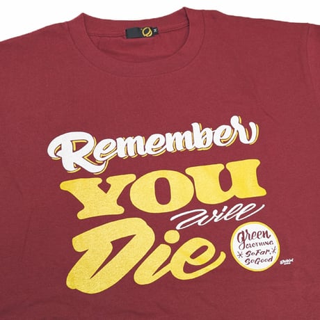 GREENCLOTHING Tシャツ 半袖 メンズ レディース　グリーンクロージング  WILL DIE TEE （バーガンディー）