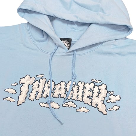 THRASHER スラッシャー パーカー ブルー　CLOUDS BY SPANKY HOODIE （LIGHT BLUE）