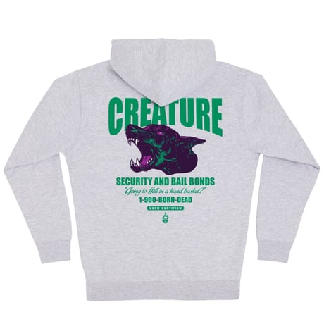CREATURE SKATEBOARDS  フーディー クリーチャー メンズ　Security Service Mens Creature Zip Hoodie （Grey Hthr）