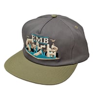 REAL SKATEBOARDS キャップ リアル　ADJ OVAL EMB SNAPBACK CAP （CHARCOAL/TAN）
