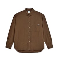 SALE POLAR SKATE CO シャツ 長袖 ポーラー　POPLIN BEN LS SHIRT （BROWN）