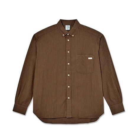 SALE POLAR SKATE CO シャツ 長袖 ポーラー　POPLIN BEN LS SHIRT （BROWN）