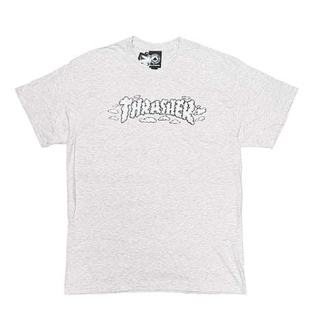 THRASHER Tシャツ 半袖 スラッシャー　CLOUDS BY SPANKY T-SHIRT (GREY)