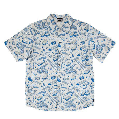 INDEPENDENT アパレル シャツ 半袖 インディペンデント　Under The Bridge Pattern Independent Mens Shirt (Concrete/Blue)