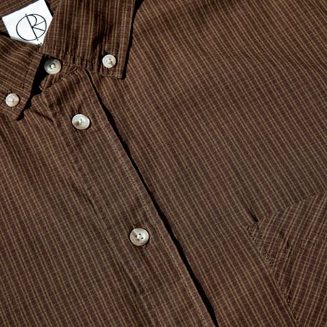 SALE POLAR SKATE CO シャツ 長袖 ポーラー　POPLIN BEN LS SHIRT （BROWN）