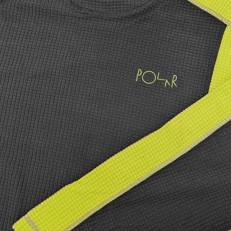 POLAR SKATE CO ポーラー　Grid Fleece Sweater (Black/Chartreuse)