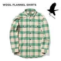 26-27 フランネルシャツ グリーンクロージング GREEN CLOTHING WOOL FLANNEL SHIRTS  (GREEN BEIGE)  WOOL:70%
