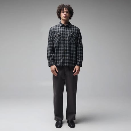 FORMER シャツ 長袖 チェック フォーマー　VIVIAN FLANNEL LS SHIRT （BLACK/GREY）