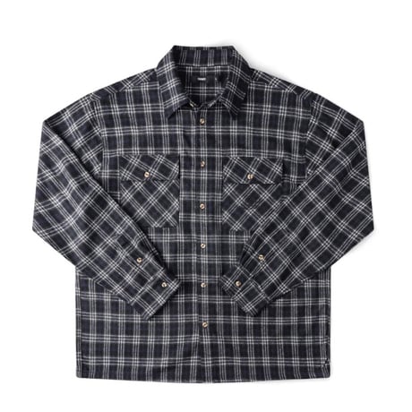 FORMER シャツ 長袖 チェック フォーマー　VIVIAN FLANNEL LS SHIRT （BLACK/GREY）