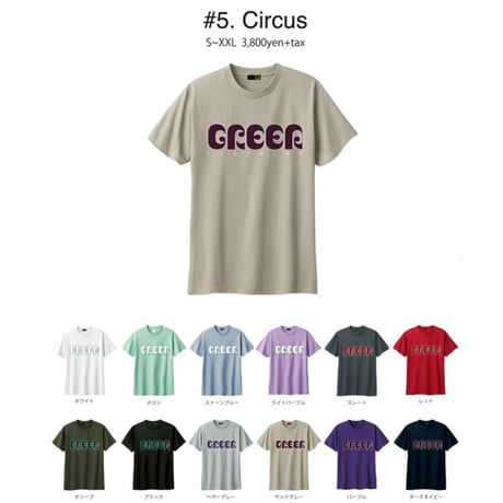 GREENCLOTHING Tシャツ 半袖 メンズ レディース　グリーンクロージング  CIRCUS TEE （レッド）