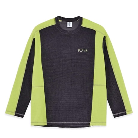 POLAR SKATE CO ポーラー　Grid Fleece Sweater (Black/Chartreuse)