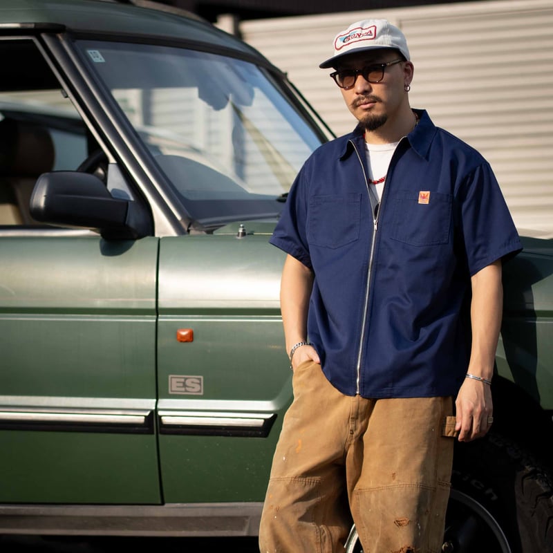 Navy】MD-ZIP WORK SHIRTS | NATIVE JAPANESE WEB