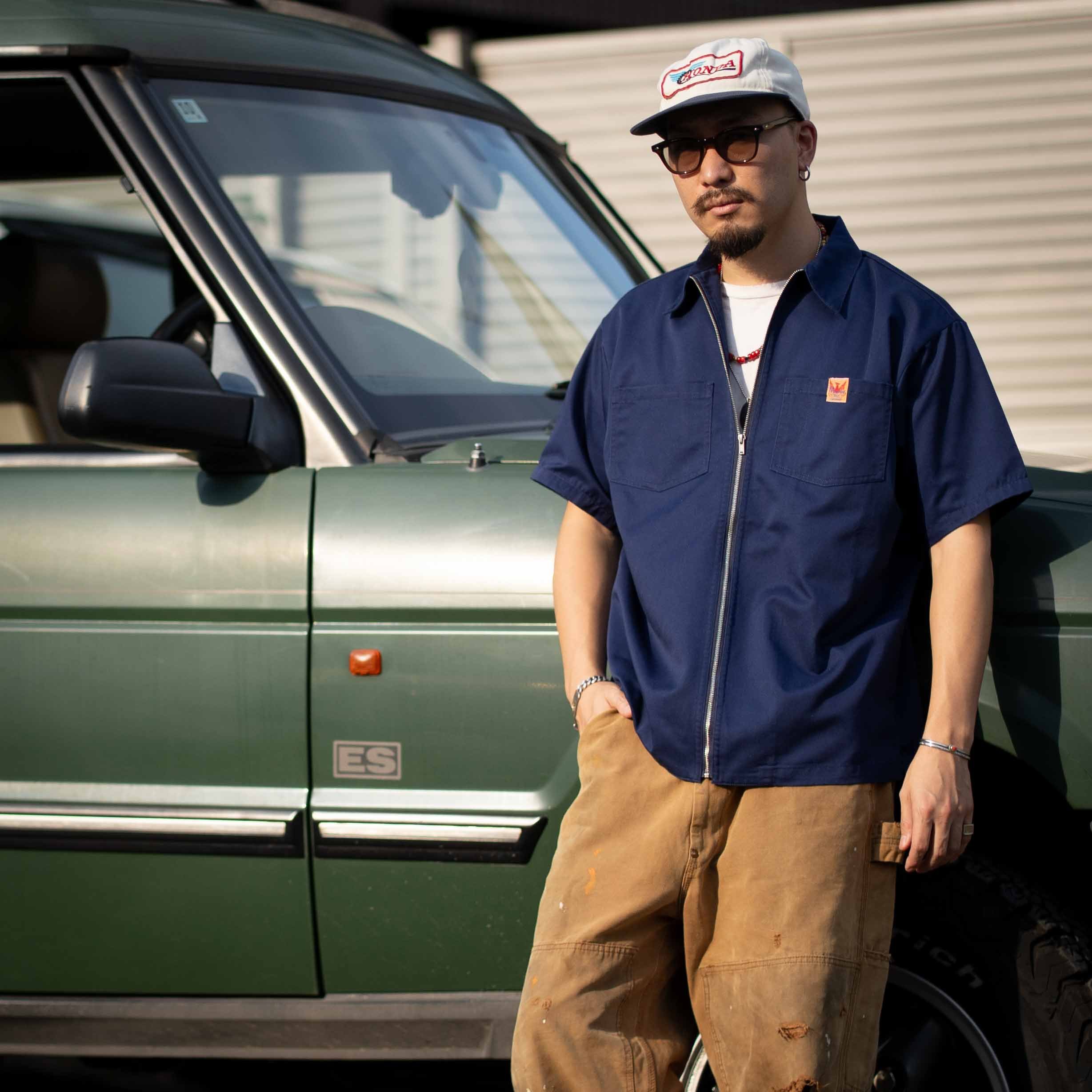 Navy】MD-ZIP WORK SHIRTS | NATIVE JAPANESE WEB