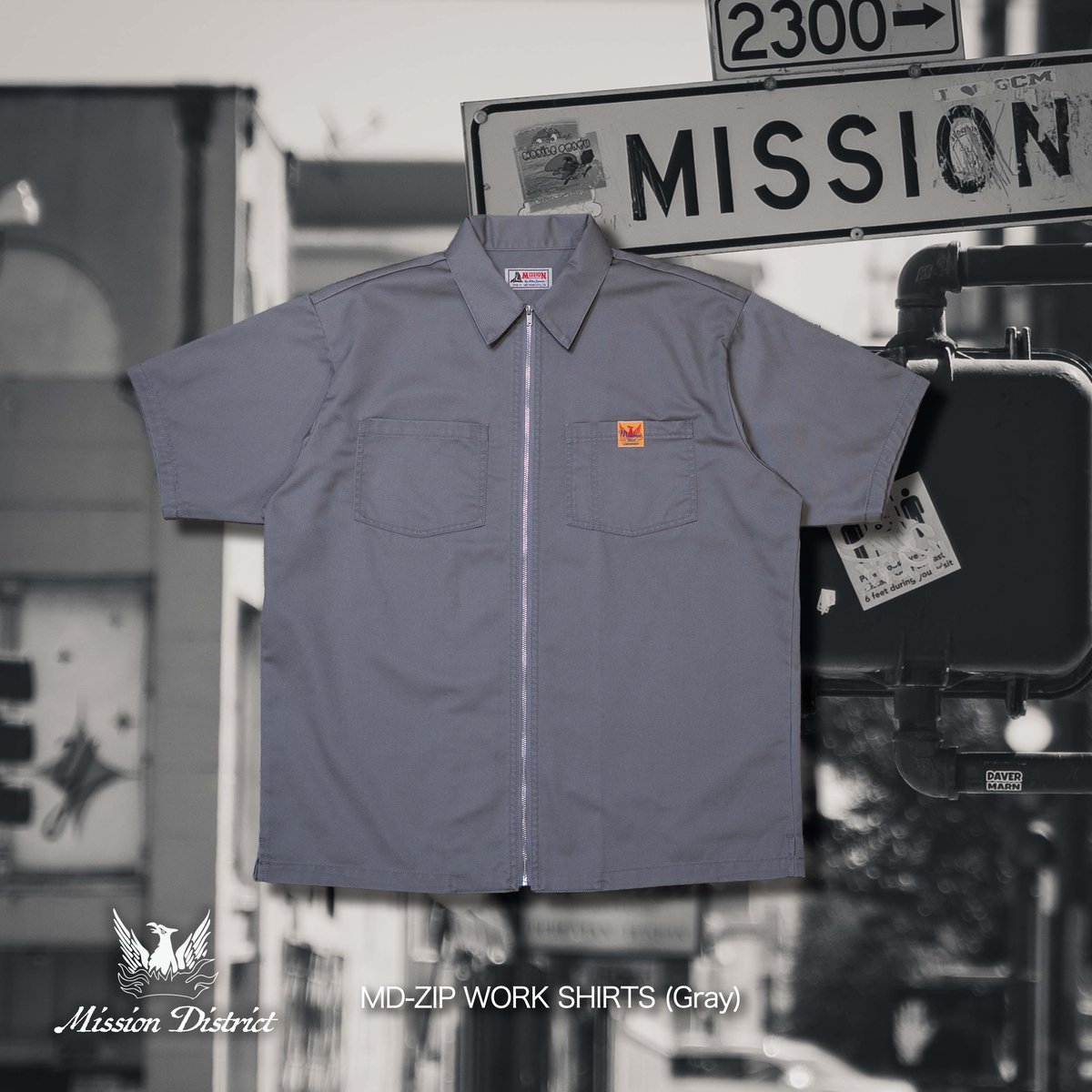 Gray】MD-ZIP WORK SHIRTS | NATIVE JAPANESE WEB