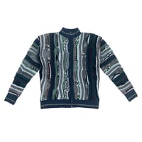 ZIP UP 3D KNIT [BLUE]