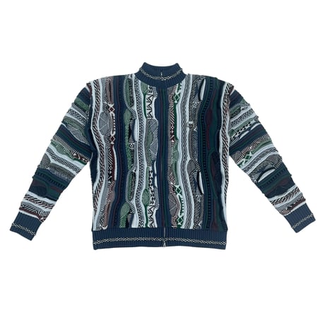 ZIP UP 3D KNIT [BLUE]