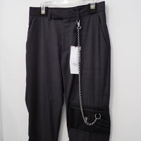 新品 定価155980円 マーティンローズ 25aw ウォレット チェーン ブーツカット スラックス 黒 ブラック 紫 パープル 46 メンズ M S