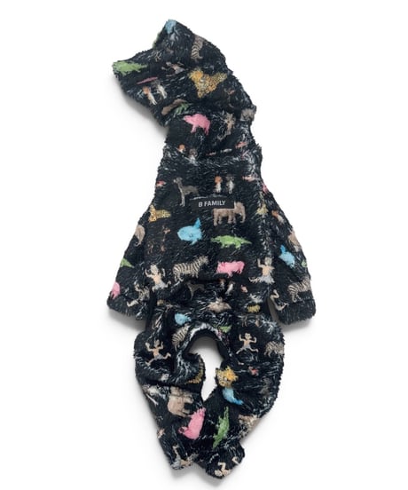 【黒】B FARM どうぶつ図鑑【ロンパース】