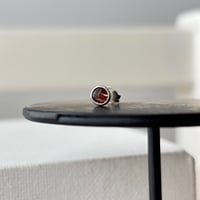 【1粒】茶色いルチルクオーツと銀のピアス