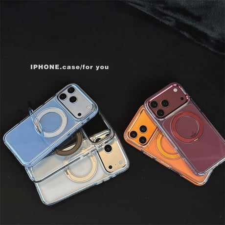 【N527】iphone18pro/17pro ケース マグセーフ スタンド iphone ケース クリア おしゃれ