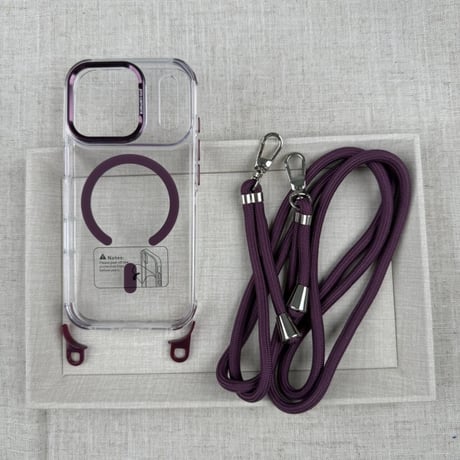 【N813】4way iphone18pro/18promax ケース ショルダー magsafe 対応 ケース クリア ストラップホール 取り外し