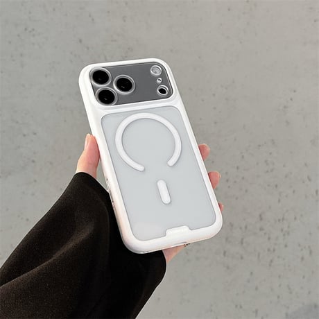 【N854】iphone18pro ダークチェリー に 合う ケース magsafe 対応 ケース 透明