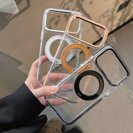 【N527】iphone18pro/17pro ケース マグセーフ スタンド iphone ケース クリア おしゃれ