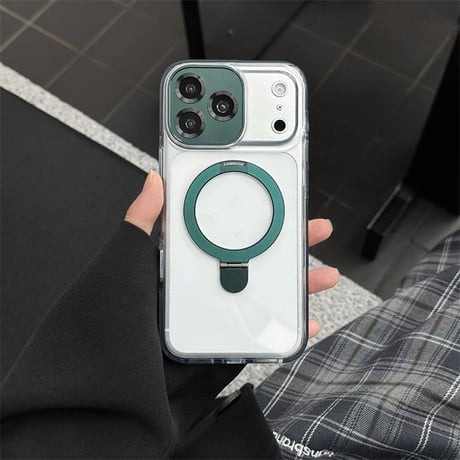 【N610】iphone18pro/17pro ケース マグセーフ クリア iphone ケース スタンド 高級