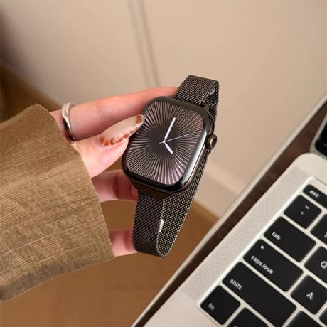 【N860】ダークブロンズ Apple Watch Series 12 ミラネーゼ バンド カップル ペア 42ｍｍ/46mm おすすめ アップル ウォッチ バンド マグネット