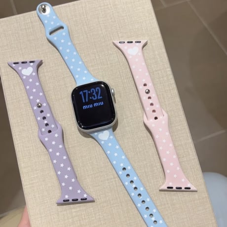 【N837】アップル ウォッチ バンド シリコン かわいい apple watch Series11/SE3 バンド レディース