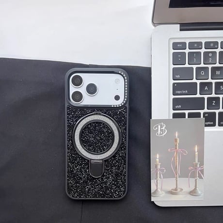 【N865】iphone18pro/18promax バーガンディ に 合う ケース キラキラ かわいい iphone ケース スタンド 付き