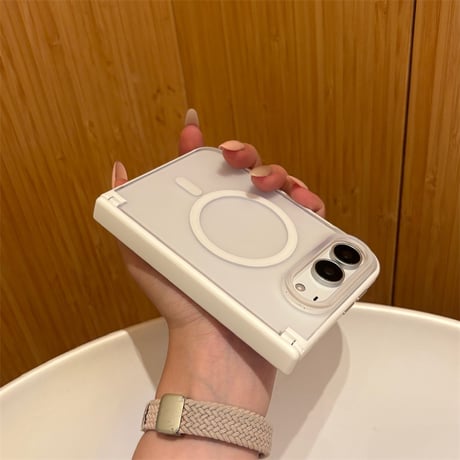 【N852】iPhone Duo ケース MagSafe対応 マット iPhone Duo ケース ヒンジ保護 半 透明