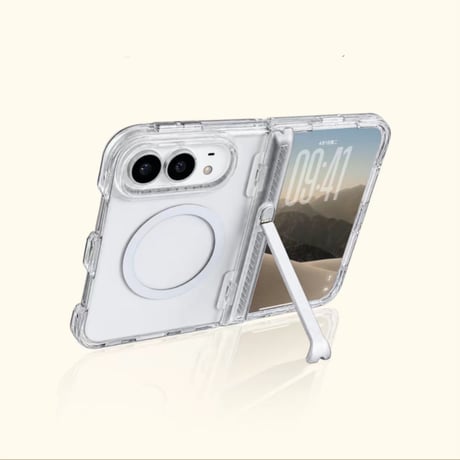 【N862】Iphone duo magsafe ケース クリア アイフォン duo ケース スタンド 付き