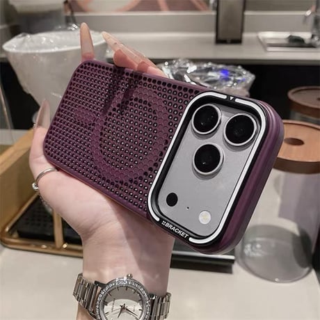 【N719】スマホ 放熱 ケース iphone18pro/18promax/17pro ケース 隠しスタンド付き マグセーフケース