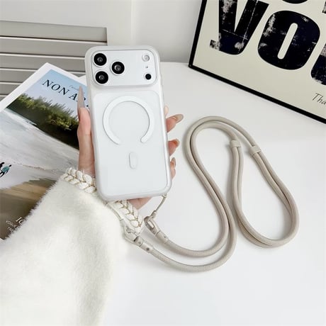 【N847】ショルダーストラップ 付き iphone18pro/17pro ケース magsafe 対応 iphoneケース クリア おしゃれ