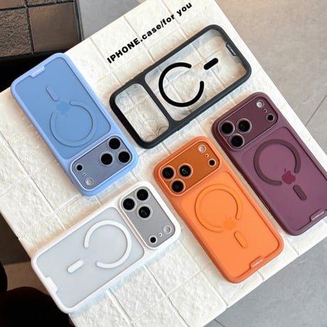 【N854】iphone18pro ダークチェリー に 合う ケース magsafe 対応 ケース 透明