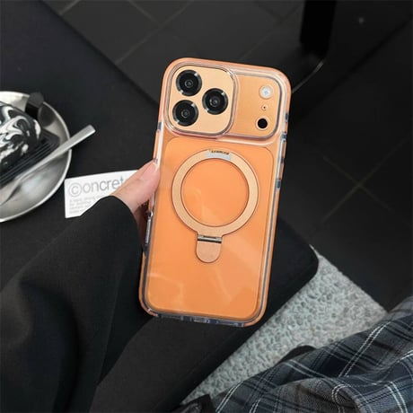 【N610】iphone18pro/17pro ケース マグセーフ クリア iphone ケース スタンド 高級